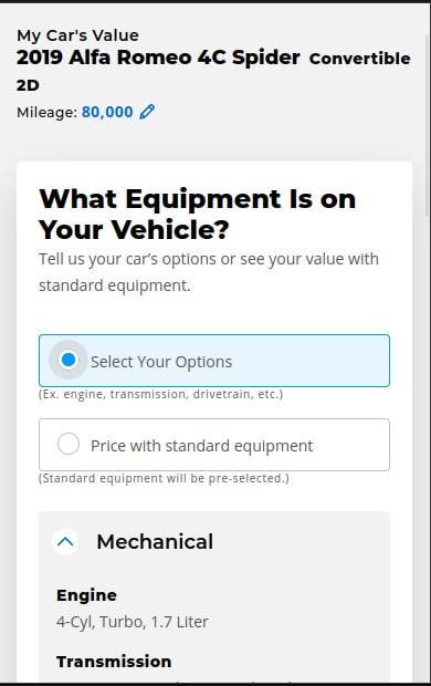 indicar c&oacute;mo est&aacute; equipado el carro